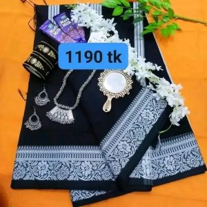 Black half silk saree combo package.