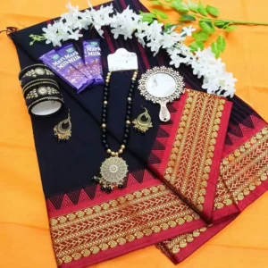 Black halfsilk saree combo gift package
