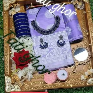 প্রিয় মানুষ খুশি হওয়ার মতো উপহার😍 katan soft slik benasori Labanda/parple calor sare